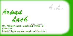 arpad lach business card